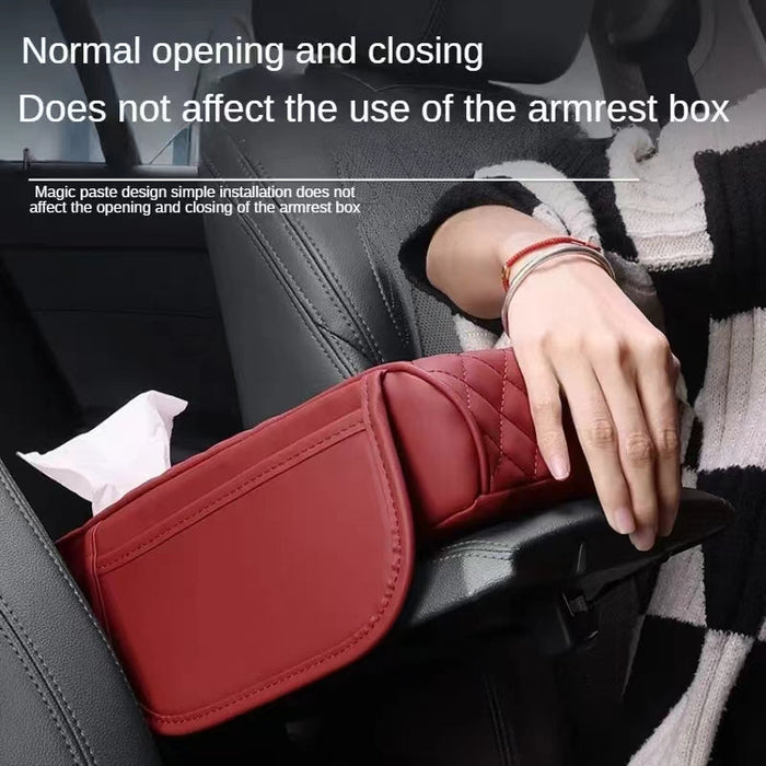 Car Armrest Seat Cushion With Tissue Box