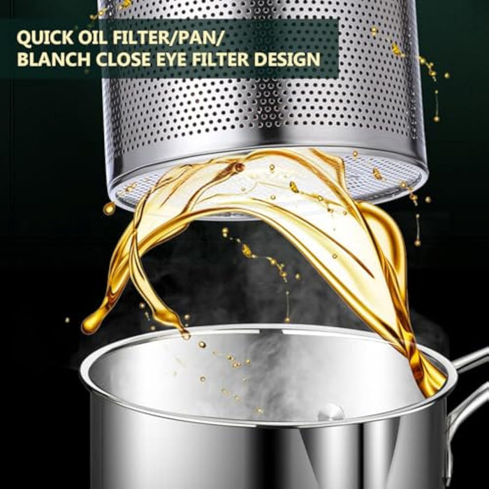 Stainless Steel Oil Filtration Deep Fryer