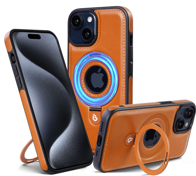 LuxGuard - Luxury Invisible Stand iPhone Leather Case