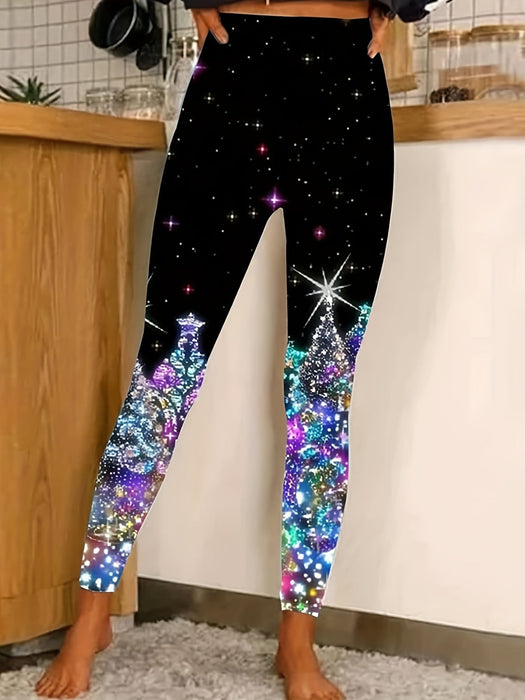 🌲Early Christmas Sale - SAVE OFF 65%🎁 Christmas Tree Print Skinny Leggings