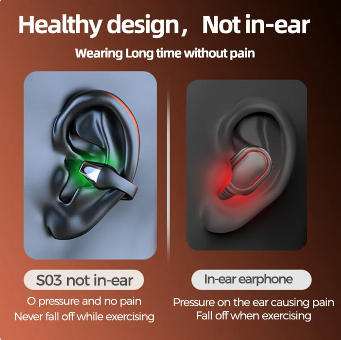 Wireless Ear Clip Bone Conduction Headphones