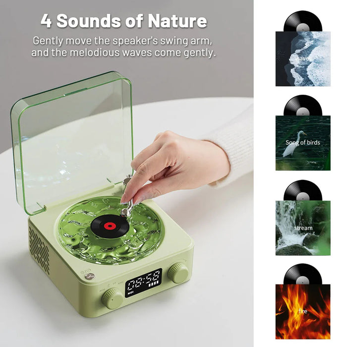 2024 Waves Retro Bluetooth Vinyl Record Player