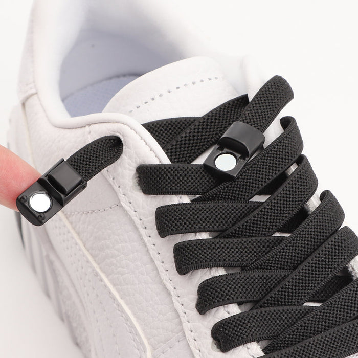 Magnetic elastic shoe laces