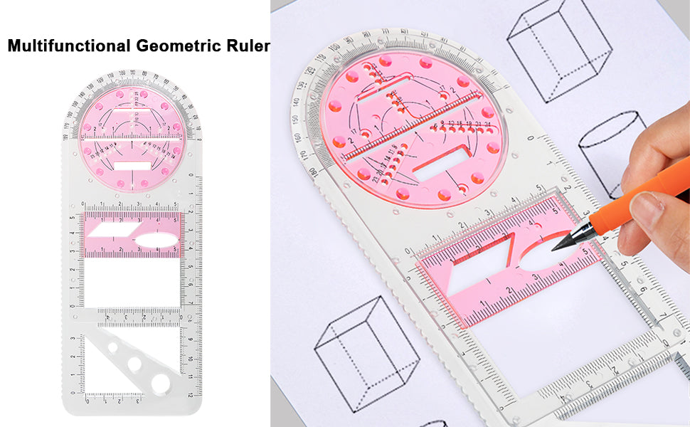 Nearockle Multifunctional Geometric Ruler