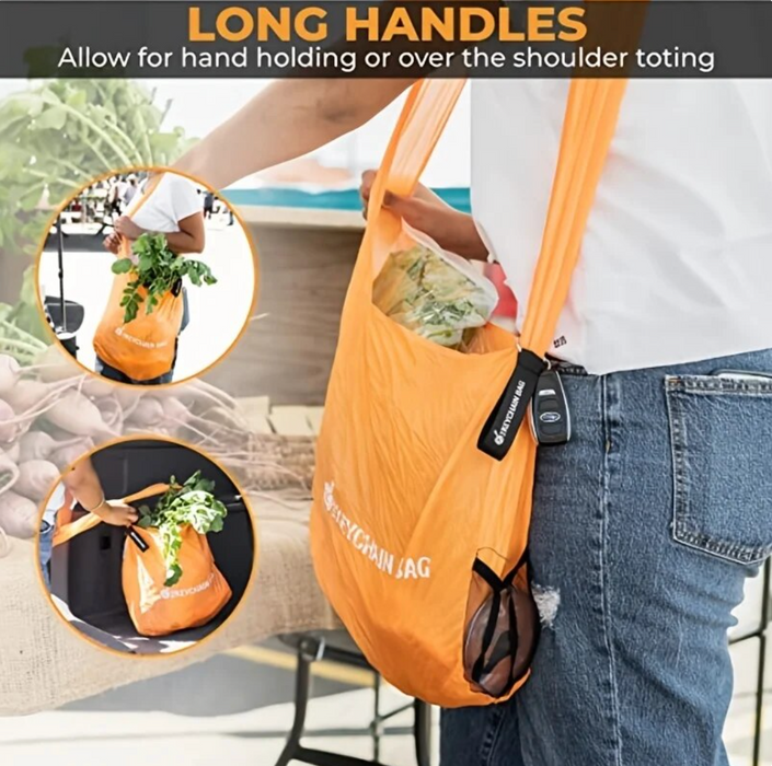 Reusable foldable shopping bags