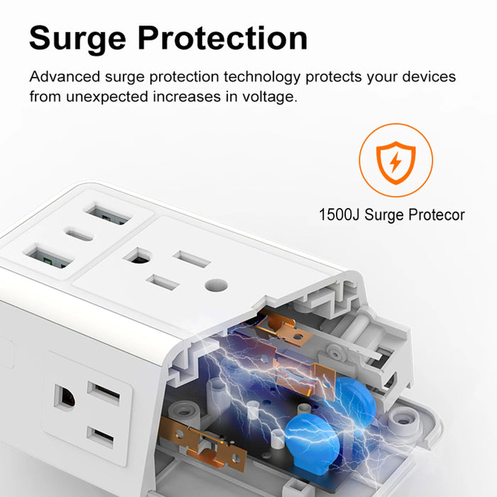 9-IN-1 Multi Plug Surge Protector Outlet