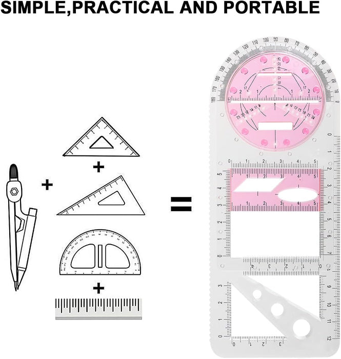 Nearockle Multifunctional Geometric Ruler