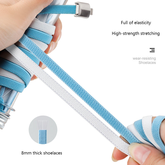 Magnetic elastic shoe laces