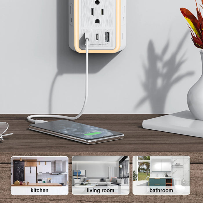 9-IN-1 Multi Plug Surge Protector Outlet