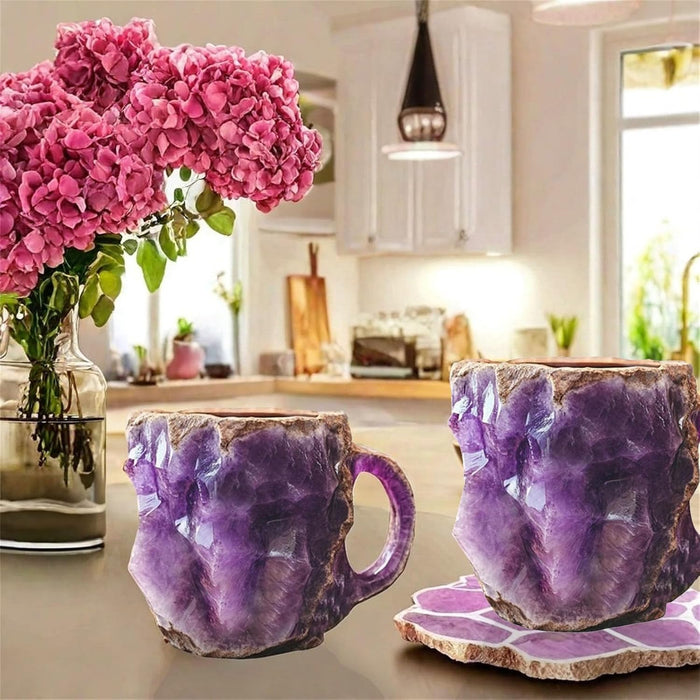 Natural Resin Mineral Crystal Coffee Cup