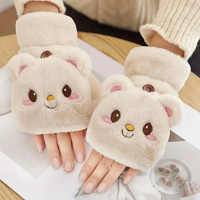 FluffyFlip - Winter Warm Plush Furry Gloves