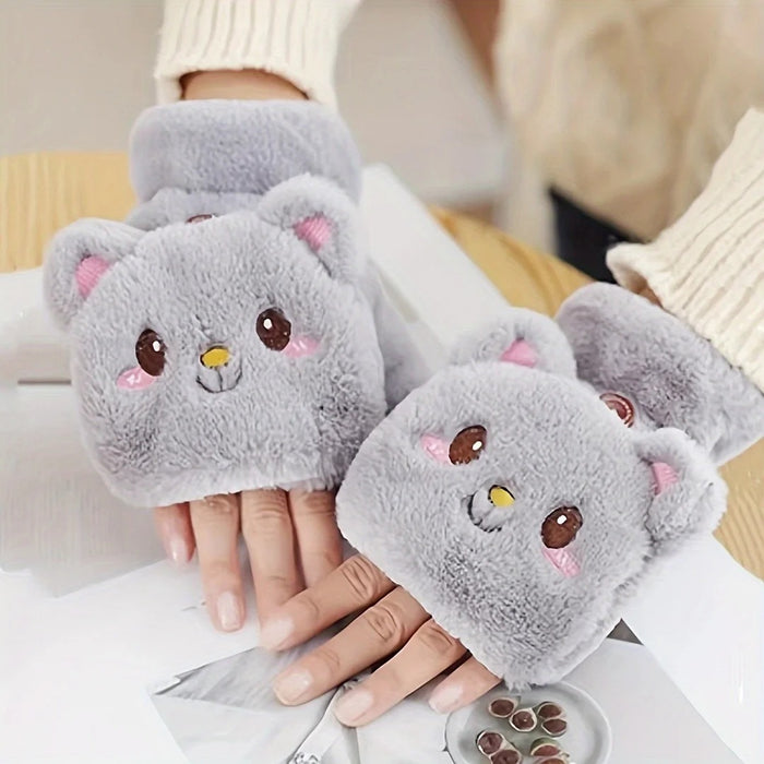 FluffyFlip - Winter Warm Plush Furry Gloves