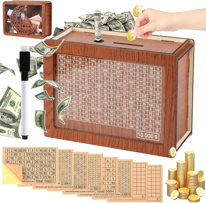 EcoSavvy Wooden Money Box