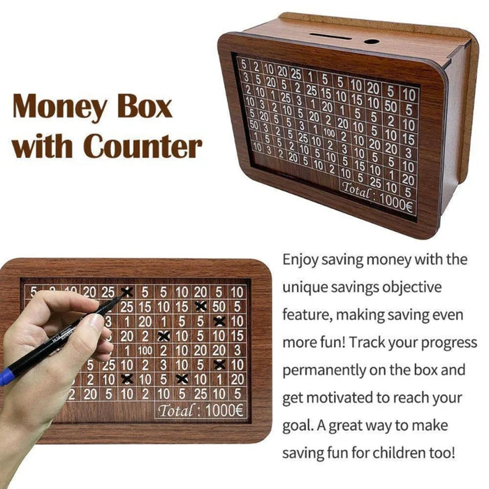 EcoSavvy Wooden Money Box