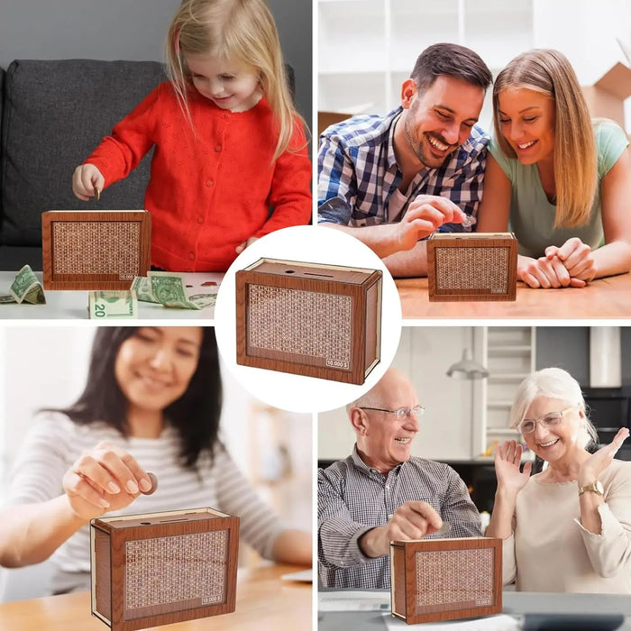 EcoSavvy Wooden Money Box