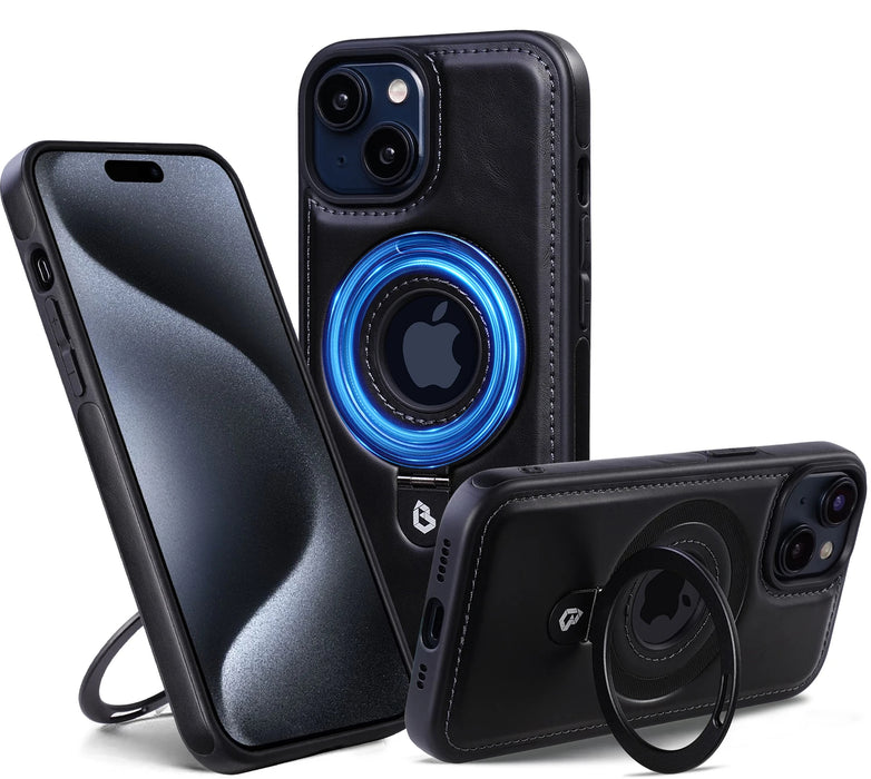 LuxGuard - Luxury Invisible Stand iPhone Leather Case