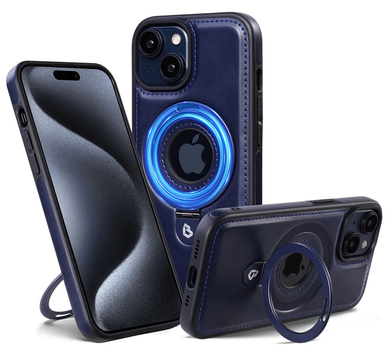 LuxGuard - Luxury Invisible Stand iPhone Leather Case